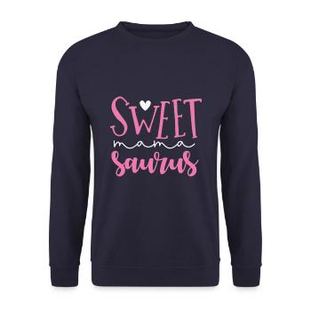 I went from mom to mom to sweet Saurus - Unisex Sweatshirt - navy - Front - Alina (178cm) & Michal (187cm)