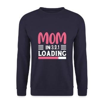 I went from mom to mom to be great - Unisex Sweatshirt - navy - Front - Alina (178cm) & Michal (187cm)