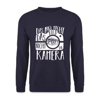 The photo camera is the photographer's instrument - Unisex Sweatshirt - navy - Front - Alina (178cm) & Michal (187cm)