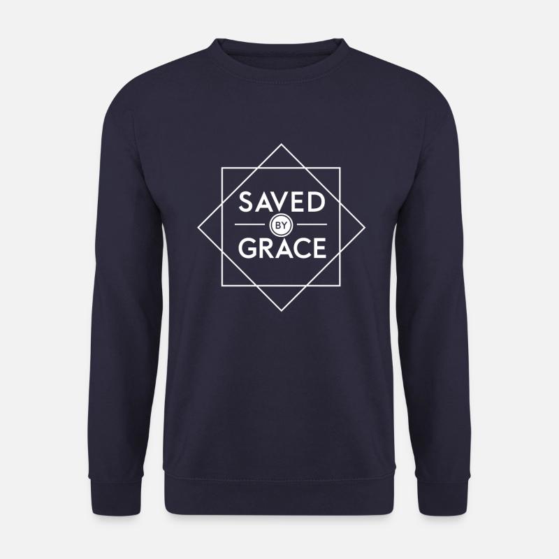Gerettet durch Gnade, Christlich - Unisex Pullover - Navy