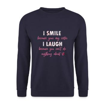 Des phrases drôles de sœur - Sweat-shirt Unisexe - marine - Devant - Alina (178cm) & Michal (187cm)
