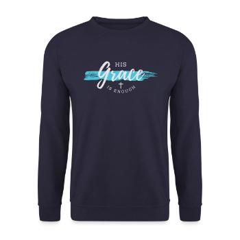 Grace, Christian gift, grace - Unisex Sweatshirt - navy - Front - Alina (178cm) & Michal (187cm)