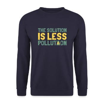 Changement climatique La solution activiste est moins de CO2 - Sweat-shirt Unisexe - marine - Devant - Alina (178cm) & Michal (187cm)