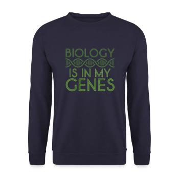 Biology Genetics DNA Molecules Genes - Unisex Sweatshirt - navy - Front - Alina (178cm) & Michal (187cm)