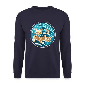 Lost in Paradise - paradise - Unisex Sweatshirt - navy - Front - Alina (178cm) & Michal (187cm)