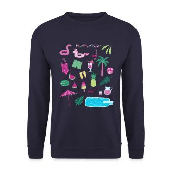 Fête de la piscine - Sweat-shirt Unisexe - marine - Devant - Alina (178cm) & Michal (187cm)