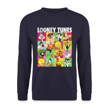 Looney Tunes collage de personnages - Sweat-shirt Unisexe - marine - Devant - Alina (178cm) & Michal (187cm)