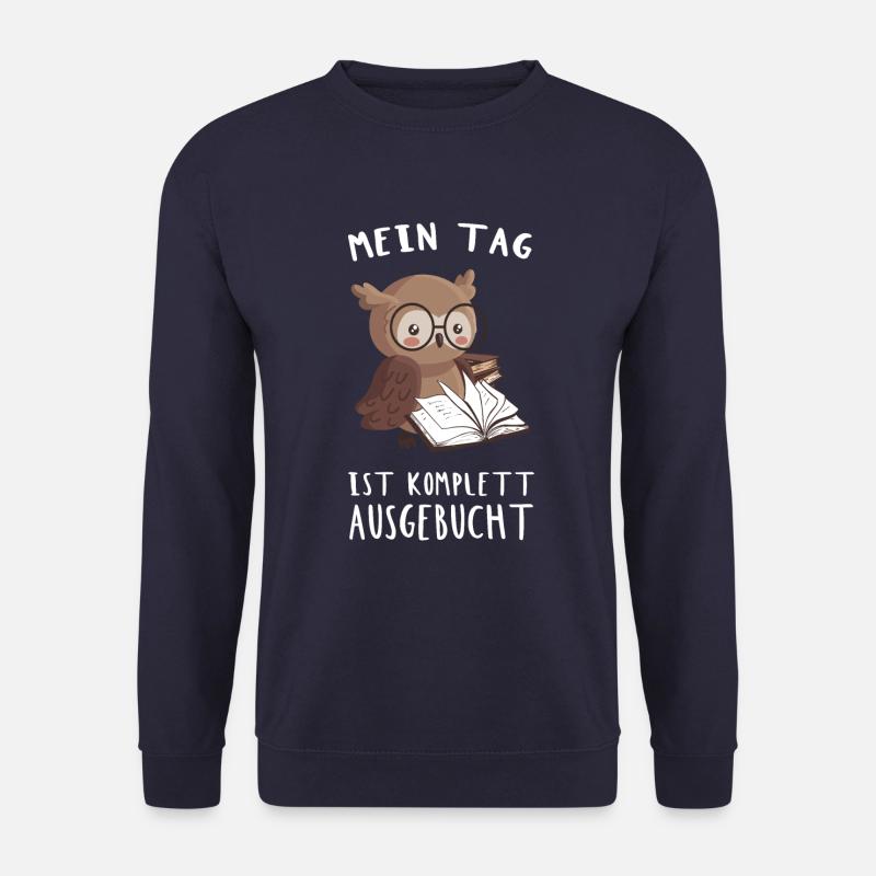 Leseratten Bücher Bücherwurm Eule mit Buch - Unisex Pullover - Navy