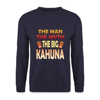 The man the myth the big Kahuna - Unisex Pullover - Navy - Vorne - Alina (178cm) & Michal (187cm)