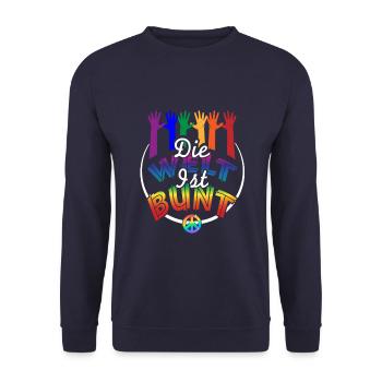 LGBTQIA Gleichberechtigung Geschlechter - Unisex Pullover - Navy - Vorne - Alina (178cm) & Michal (187cm)