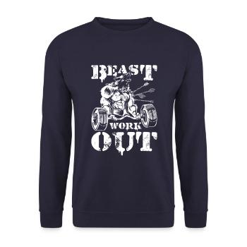 beast workout wolf - Sweat-shirt Unisexe - marine - Devant - Alina (178cm) & Michal (187cm)