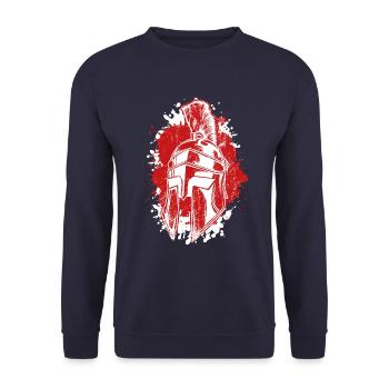 spartiate casque splatter sparta krieger - Sweat-shirt Unisexe - marine - Devant - Alina (178cm) & Michal (187cm)