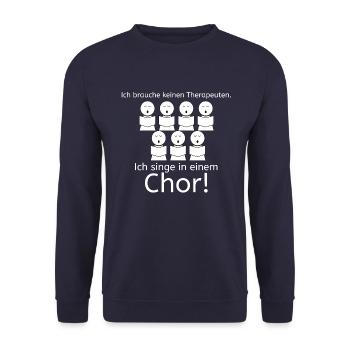 Ich brauche keineTherapie - Unisex Pullover - Navy - Vorne - Alina (178cm) & Michal (187cm)