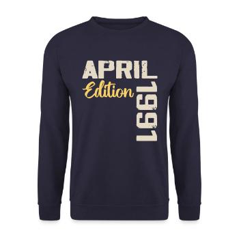 39 Year Anniversary April 1991 Birthday Gift - Unisex Sweatshirt - navy - Front - Alina (178cm) & Michal (187cm)