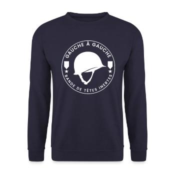 à Gauche Gauche Bande de tête inerte - Sweat-shirt Unisexe - marine - Devant - Alina (178cm) & Michal (187cm)