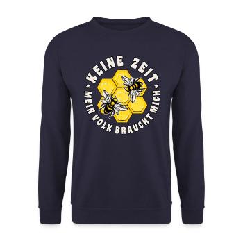 Bienenzüchter - lustige Imker Geschenkidee - Unisex Pullover - Navy - Vorne - Alina (178cm) & Michal (187cm)