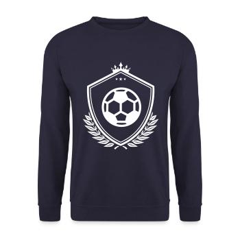 Fußball soccer Wappen - Unisex Pullover - Navy - Vorne - Alina (178cm) & Michal (187cm)
