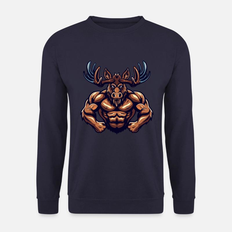 Moose Muscles Bodybuilding - Unisex Sweatshirt - navy