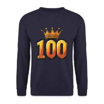 100 Number Crown - Unisex Sweatshirt - navy - Front - Alina (178cm) & Michal (187cm)
