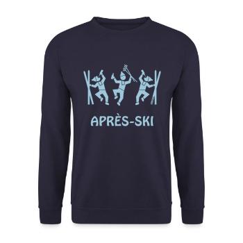 Après-Ski (Apres Ski Party / Winter Sports) - Unisex Sweatshirt - navy - Front - Alina (178cm) & Michal (187cm)