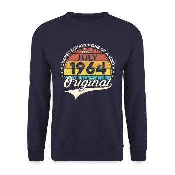 59th Birthday Man Born In July Born 1964 - Unisex Sweatshirt - navy - Front - Alina (178cm) & Michal (187cm)
