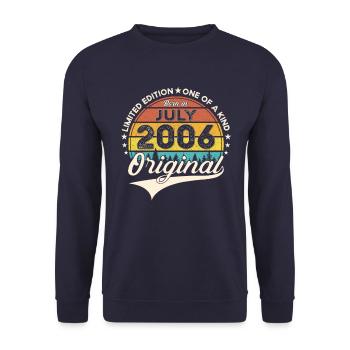 17th Birthday Man Born In July Vintage 2006 - Unisex Sweatshirt - navy - Front - Alina (178cm) & Michal (187cm)