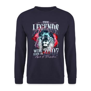 Legenden wurden 2007 geboren - Unisex Pullover - Navy - Vorne - Alina (178cm) & Michal (187cm)