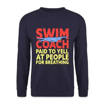 Entraîneur de natation Drôle Entraîneur de natation Quota - Sweat-shirt Unisexe - marine - Devant - Alina (178cm) & Michal (187cm)