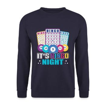 It's Bingo Night Funny Bingo Player - Unisex Sweatshirt - navy - Front - Alina (178cm) & Michal (187cm)