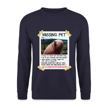 Missing Pet Ant - Unisex Pullover - Navy - Vorne - Alina (178cm) & Michal (187cm)