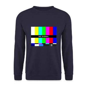 No Signal Test Image TV Retro 80s 90s Costume - Unisex Sweatshirt - navy - Front - Alina (178cm) & Michal (187cm)