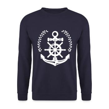 Anchor - Anchor - Maritim - Nautical - Unisex Sweatshirt - navy - Front - Alina (178cm) & Michal (187cm)
