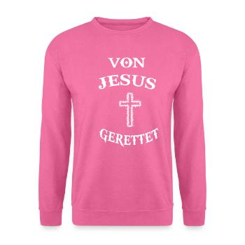 Jesus Christus Kreuz Erlöser Messias Religion - Unisex Pullover - Pink - Vorne