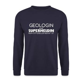 Géologue Super-héroïne Géologie - Sweat-shirt Unisexe - marine - Devant - Alina (178cm) & Michal (187cm)