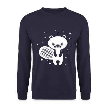 Bieber - Zoo animal animal lover - Unisex Sweatshirt - navy - Front - Alina (178cm) & Michal (187cm)