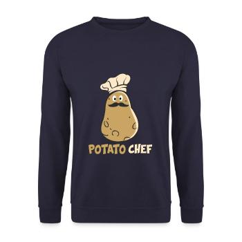 POTATOE CHEF - Unisex Pullover - Navy - Vorne - Alina (178cm) & Michal (187cm)