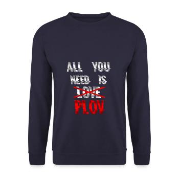 Lustig Russland Geschenk Idee Gopnik Cool Hot Hip - Unisex Pullover - Navy - Vorne - Alina (178cm) & Michal (187cm)