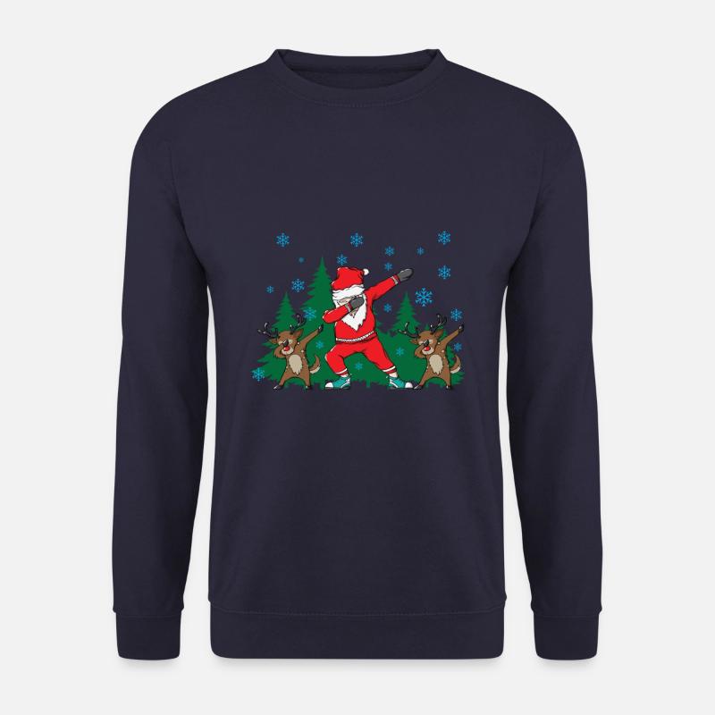 Lustig Weihnachtsmann Geschenk Idee Renntiere Dab - Unisex Pullover - Navy