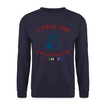 J' peux pas j'ai les feux de l'amour - Sweat-shirt Unisexe - marine - Devant - Alina (178cm) & Michal (187cm)