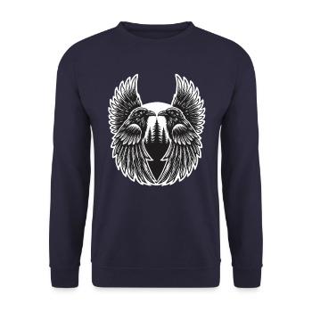 Wald, Vogel, Raben - Unisex Pullover - Navy - Vorne - Alina (178cm) & Michal (187cm)