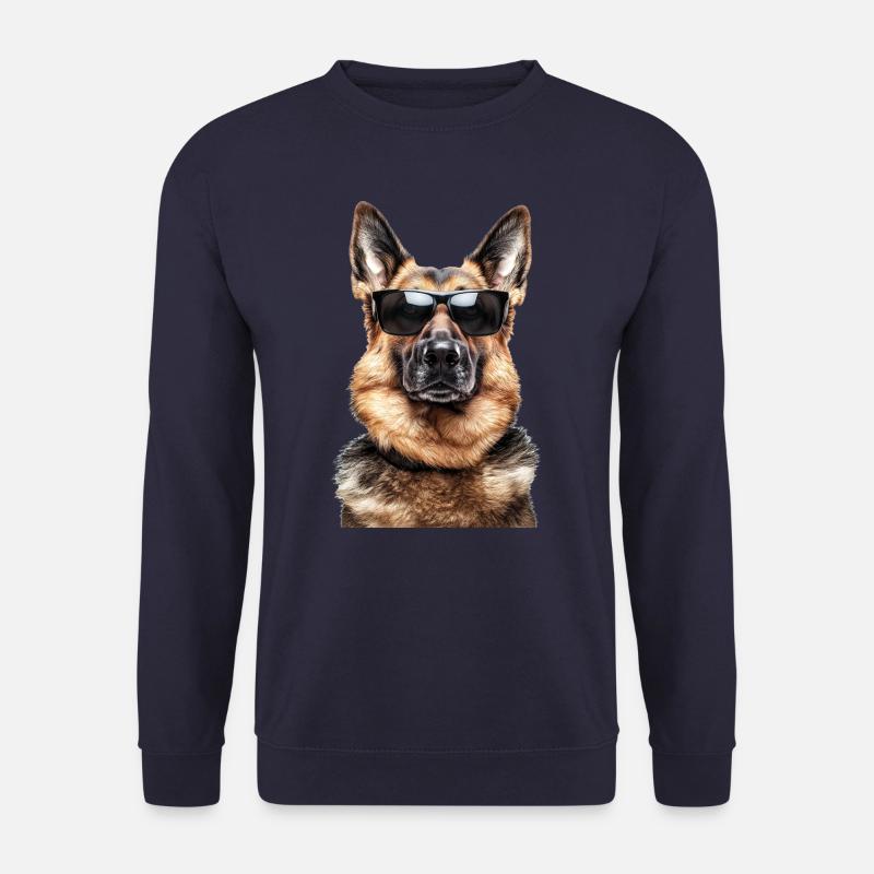Hund Schäferhund Sonnenbrille - Unisex Pullover - Navy