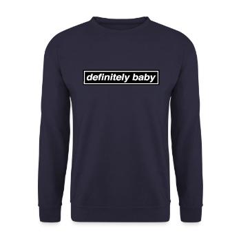 DEFINITELY BABY: Classic Rock n Roll Star - Unisex Sweatshirt - navy - Front - Alina (178cm) & Michal (187cm)