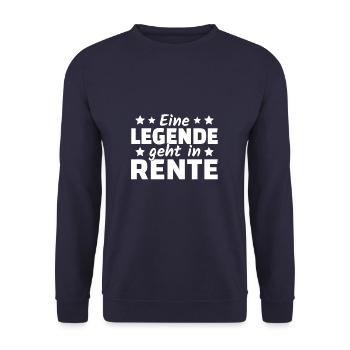 Eine Legende geht in Rente 2019 Rentner Ruhestand - Unisex Pullover - Navy - Vorne - Alina (178cm) & Michal (187cm)