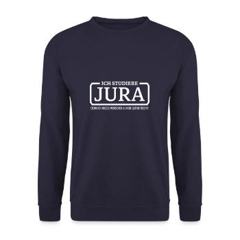 Jurastudent Anwalt Richter Jurastudium Misanthrop - Unisex Pullover - Navy - Vorne - Alina (178cm) & Michal (187cm)