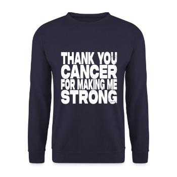 Thank You Cancer For Making Me Strong - Unisex Pullover - Navy - Vorne - Alina (178cm) & Michal (187cm)