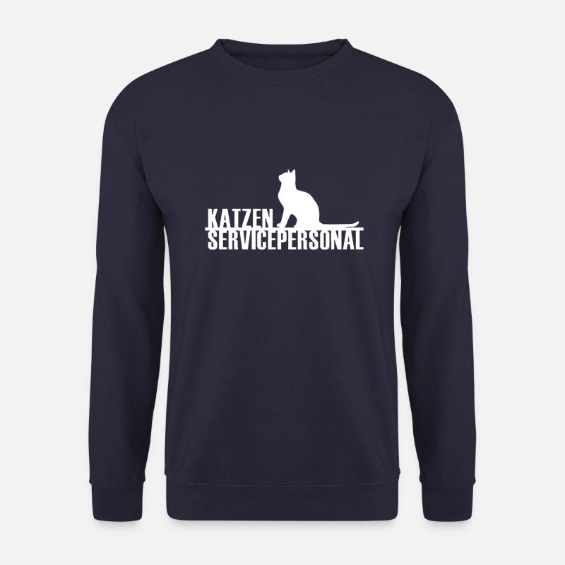 Katzen Service Personal. Katzen, Katze Fans Freund - Unisex Pullover - Navy