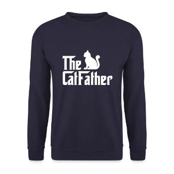 The Cat Father, cat father, lover gift - Unisex Sweatshirt - navy - Front - Alina (178cm) & Michal (187cm)
