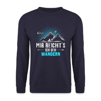 Mir reicht´s ich geh Wandern! Wander Funshirt - Unisex Pullover - Navy - Vorne - Alina (178cm) & Michal (187cm)