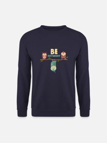 Be Different Eule Spruch Eulen Eulenliebhaber Fun - Unisex Pullover - Navy