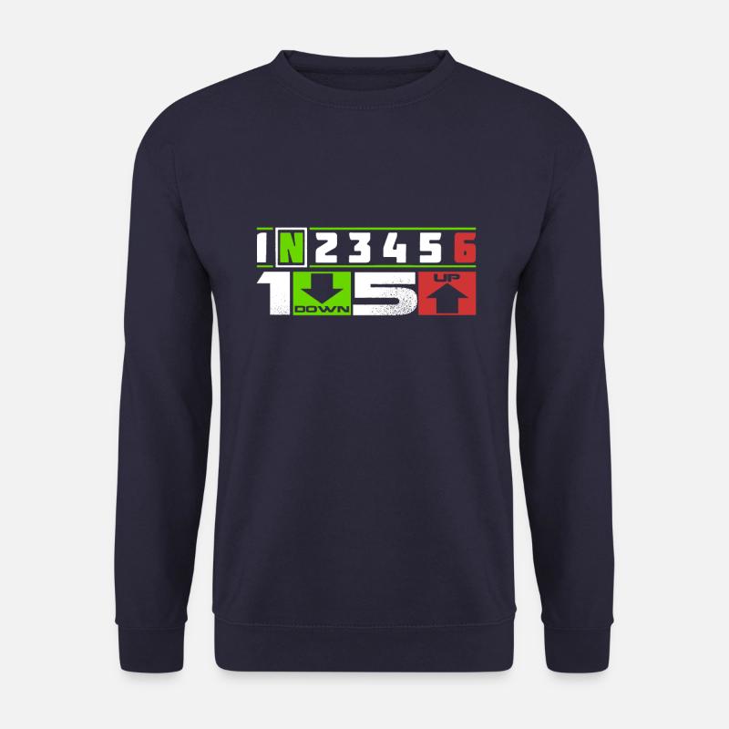 1N23456 Motorrad Speed Adrenalin Tempo Spruch Fun - Unisex Pullover - Navy